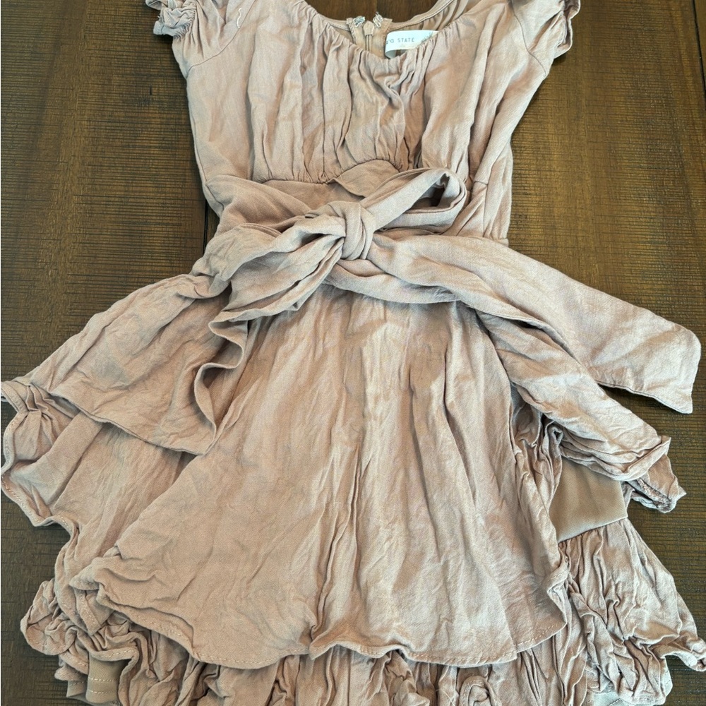 Altar'd State women’s XXS Ruffled shorts Jumpsuit in Soft Pink